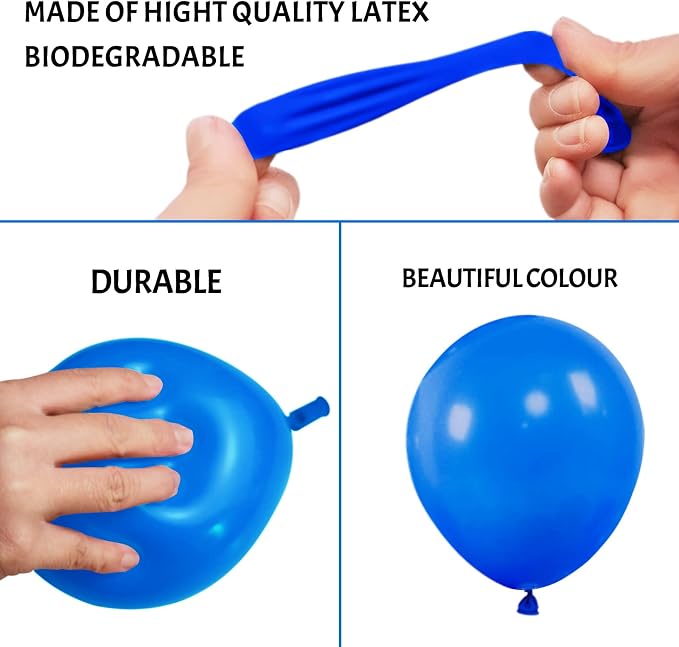 Blue Balloons 110Pcs, 5 Inch Small Blue Latex Party Balloons, Mini Thick Blue - Image 3