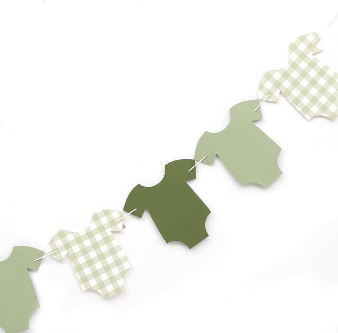 Saga Green Bodysuit Banner, Baby Shower Decoration | Girl Boy Baby Shower Decor - Image 8