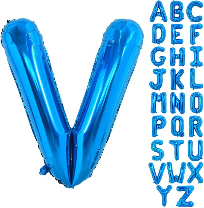 TONIFUL 40 Inch Large Blue Letter V Foil Balloons Alphabet Balloons | Giant by TONIFUL