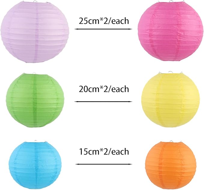 ZOOYOO Pastel Paper Lanterns, Baby Shower, Graduations, Summer Party, Garden - Image 2