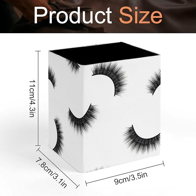 Pen Holder Black Eyelash White, Desk Accessories Pencil Cup - Image 2