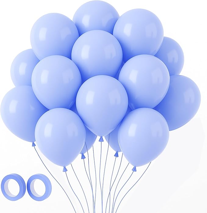 Voircoloria 105pcs Dusty Blue Party Latex Balloons, 12inch | by Voircoloria