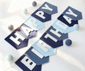 Felt Navy Blue Happy Birthday Banner Birthday Decorations by HODIHIWI