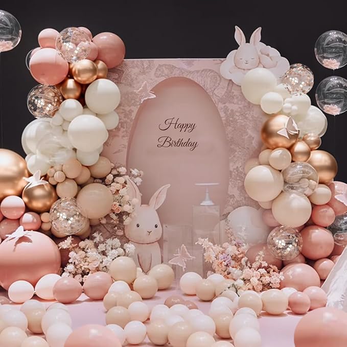 Dusty Pink and White Balloon Garland Arch Kit - Image 4