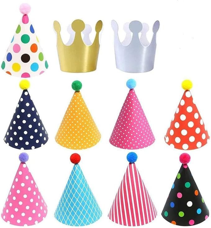 ELakiss 11PCS Birthday Party Cone Hats - Image 2