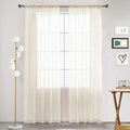 SpaceDresser Basic Rod Pocket Sheer Voile Window Curtain Panels Ivory 1 Pair 2 by SpaceDresser