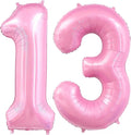 Pastel Pink 13 Balloon, Light Pink 13 Balloons Number, 40 Inch Helium Foil by BBPOOL