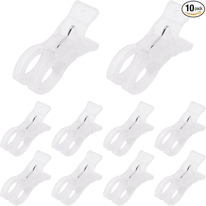 10 Packs Balloon Arch Clips 3.5 Inch Clear White Spring Clamps Heavy Duty by SSYDIEN