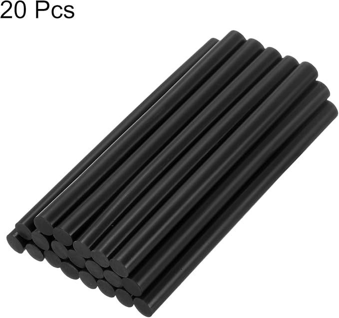 uxcell 20pcs Hot Glue Sticks for Glue Gun 11mm/0.43-inch x 8-inch Mini Hot Melt Adhesive Glue Stick Black