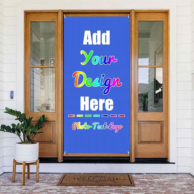 Custom Door Cover Banner, RoyalBlue | Decoration Banner Background Sign by ZOLRITH