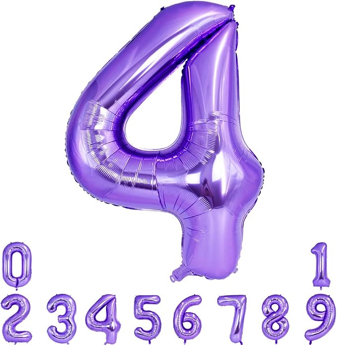 TONIFUL 40 Inch Purple Large Numbers Balloon 0-9 Birthday Party Decor, Foil by TONIFUL