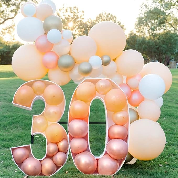 Mosaic Balloons Frame Numbers 0 Pre-Cut Large Foam Board Sign Cut-out - Image 6