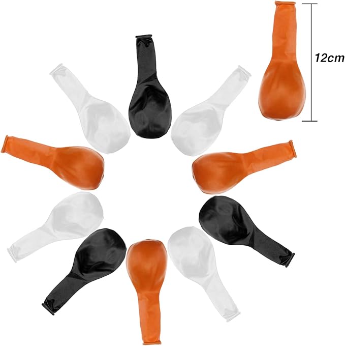 TecUnite 100 Pcs Halloween Balloons Orange Black White Set Decor, 13 Inch | - Image 7
