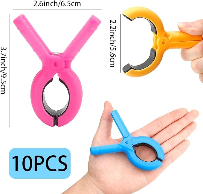 10 Pack Large Beach Towel Clips - Image 2