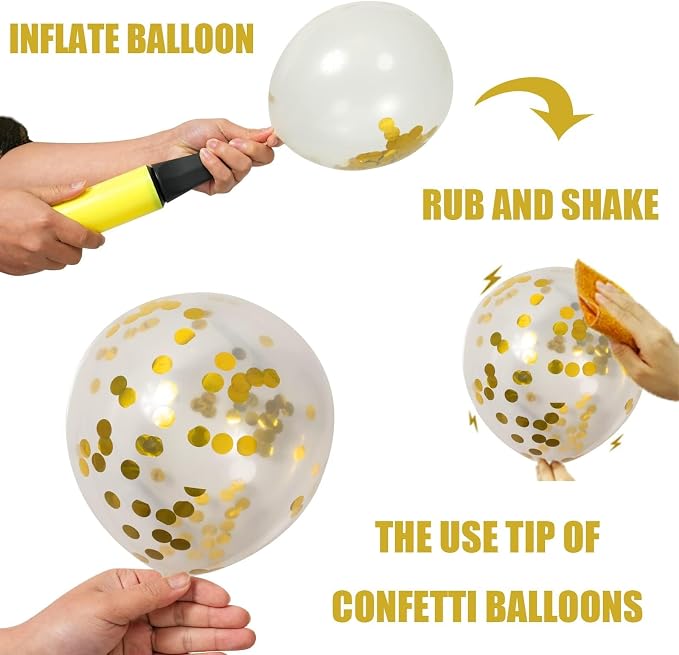 62pcs Gold White Balloons Kit - Image 4