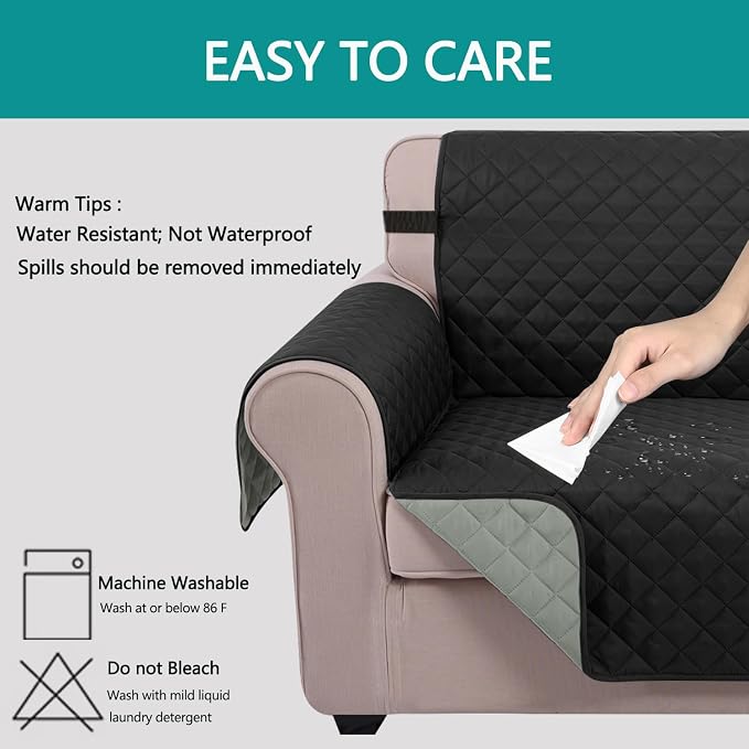 U-NICE HOME 4 Seater Sofa Cover 91''Large Couch Cover, Pet Friendly, Elastic - Image 5