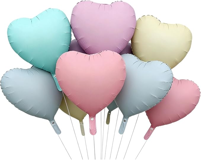 Pastel Heart Balloons, 18 Inch Pastel Colorful Helium Balloon - Image 8
