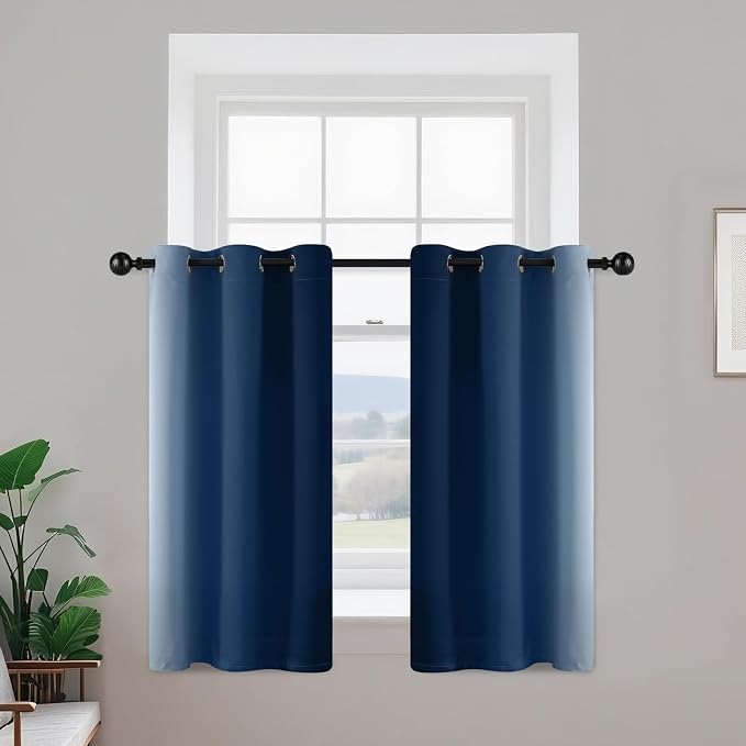 Yakamok Ombre Curtains Blue and Greyish White - Image 2