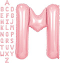 SUWEN 40 Inch Pink Large M Letter Balloons Big Foil Helium A-Z | Jumbo Mylar by SUWEN
