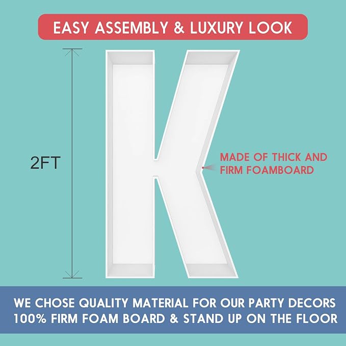 2FT Letter K Mosaic Balloon Frame Letter DIY Fillable Letters Kit - Image 2
