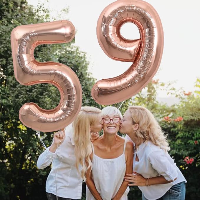 TONIFUL 40 Inch Rose Gold Large Numbers Balloons 0-9, Number 9 Digital 9 Helium - Image 5