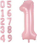 Light Pink 1 Balloon, 40 Inch Large Pastel Pink Foil Helium Number Balloons 0-9 by KYGNE