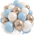 Dusty Blue and Gold Balloons Fathers Day 12 Inch Slate Fog Light Baby Blue Sand by Froova