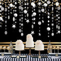 Silver Party Decoration Silver Star Circle Dot Hanging Garland Hanging Streamer by Eeatour