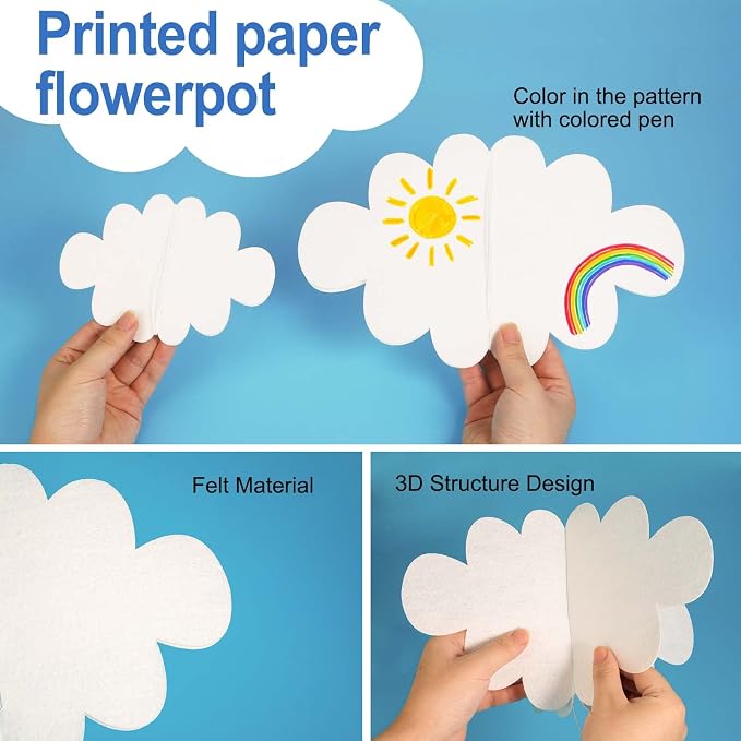 Ayfjovs 10pcs 3D Cloud Decoration Hanging Cloud - Image 3