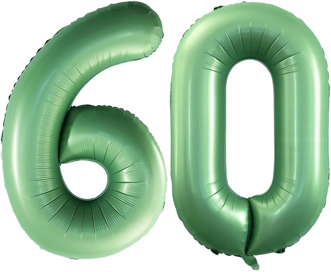 Number 60 Balloons for 60th Birthday Party Decorations, 42 Inch Jumbo Foil by GOER