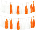 Orange White Tissue Paper Tassel, Baby Shower, Sport Game, Graduation, by AimtoHome