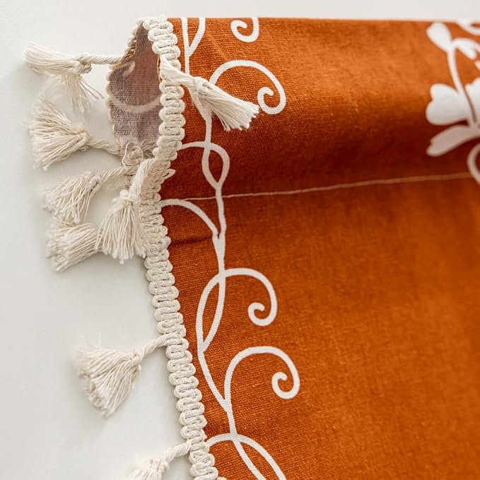 Burnt Orange Curtains Bohemian Farmhouse Curtains - Image 6