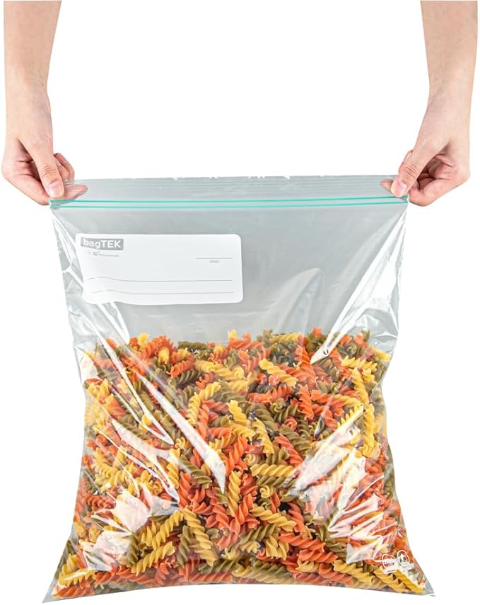 Restaurantware Bag Tek 2 Gallon Storage Zip Bags 25 Disposable Zipper Pouch Bags - Image 9