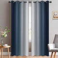 Yakamok Ombre Curtains Navy Blue and Greyish White by Yakamok