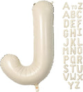 Cream Letter J Balloons, 40 Inch Balloons Letter J Mylar Helium Large J Balloon by BBPOOL