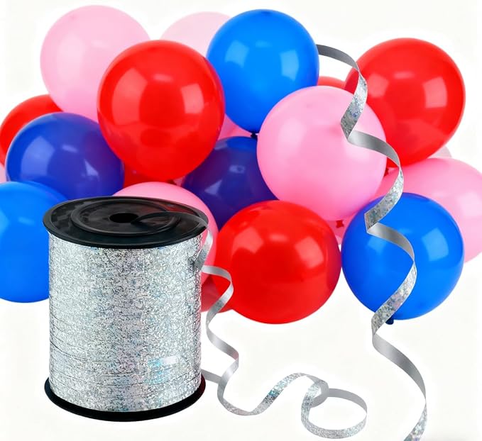 Silver Glitter Curling Ribbon, 500 Yard 3/16" Laser Curling Crimped by XingShen-GTG