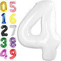 Number Balloons 40 Inch White 3 Balloon by Argthjy