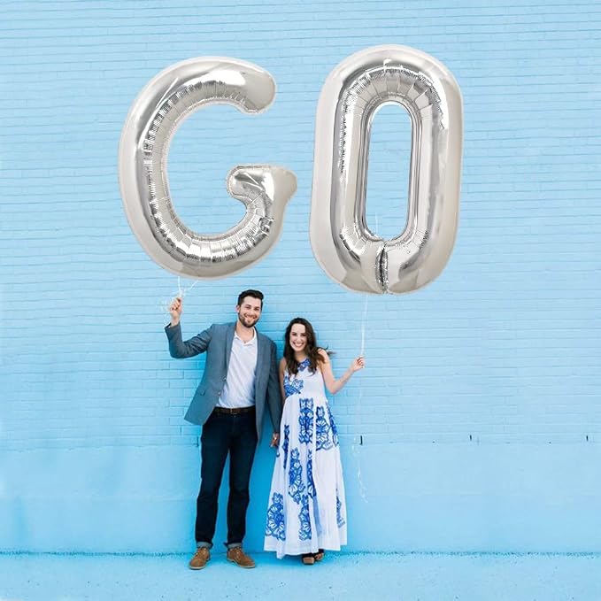 TONIFUL 40 Inch Large Silver Letter O Foil Balloons Alphabet Balloons | Giant - Image 5
