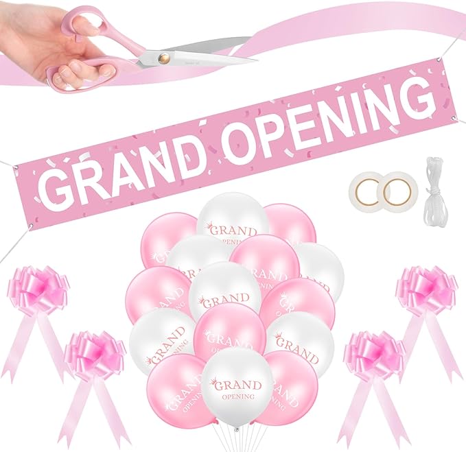Grand Opening Ribbon Cutting Ceremony Kit Grand Opening Banner Decorations by Mixweer