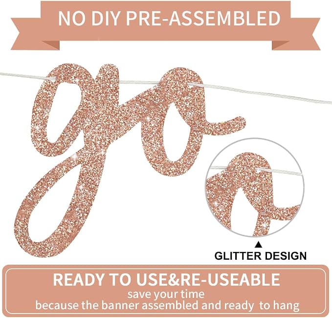 BEISHIDA Rose Gold Go Shawty It's Your Birthday Banner - Image 2