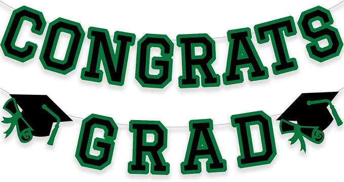 Congrats Grad Banner Graduation Party Banner Decoration Hanging Garland High by Unknown