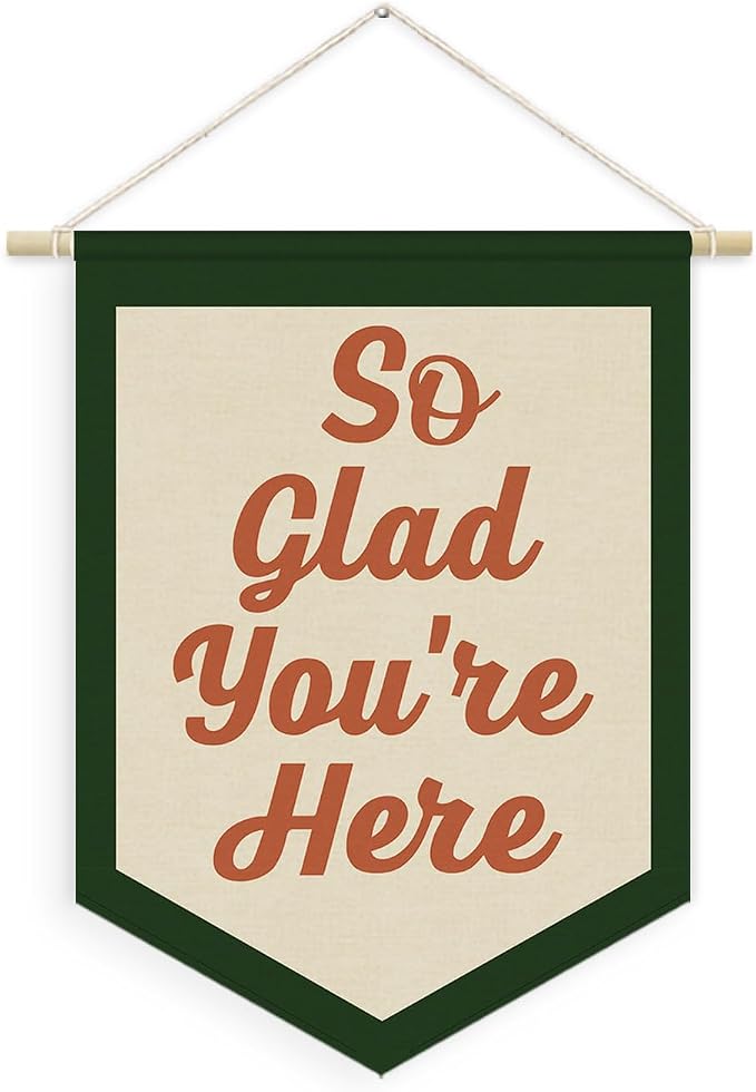 Vintage Welcome Sign for Classroom, Welcome Sign for Front Door, So Glad You're by Unknown