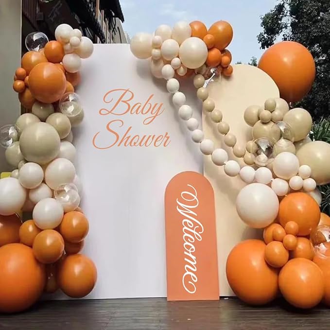 Burnt Orange Boho Balloon Arch Kit, Pastel Brown Macaron Pink Balloons | 155 - Image 6