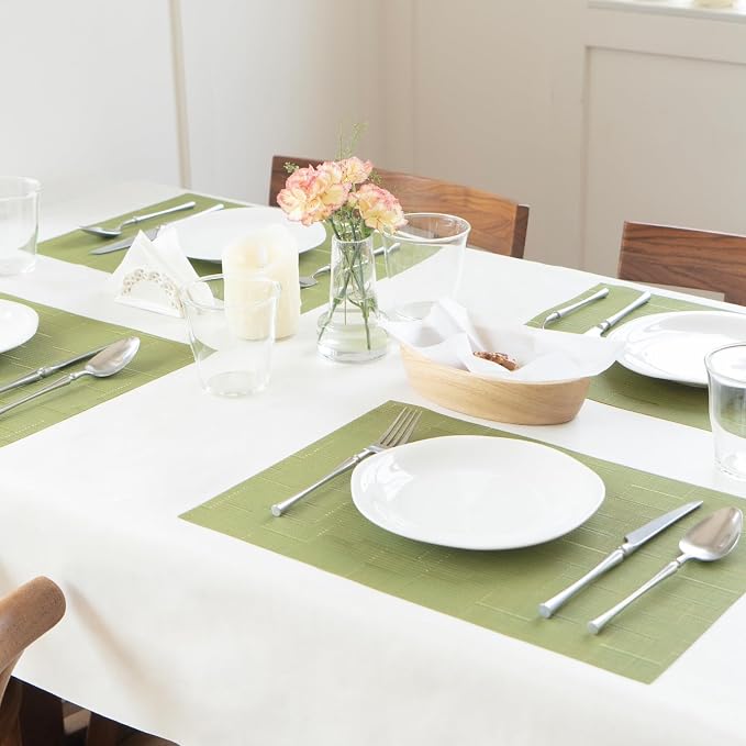 Placemats Set of 12 Vinyl/Plastic Woven Place Mats - Image 6
