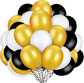 TecUnite 100 Pcs Black Gold White Latex Balloons 13 Inch Colorful Round Balloons by TecUnite