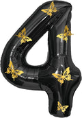 40 Inch Black Number 4 Balloon by GLASNES