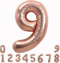 TONIFUL 40 Inch Rose Gold Large Numbers Balloons 0-9, Number 9 Digital 9 Helium by TONIFUL