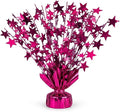PMU Bursting Star Metallic Foil Spray Centerpiece- Hot Pink Balloon Weights by PMU