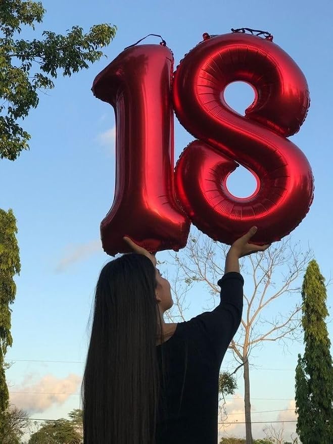 Numbers 15 Balloon 40Inch Red Balloons - Image 2