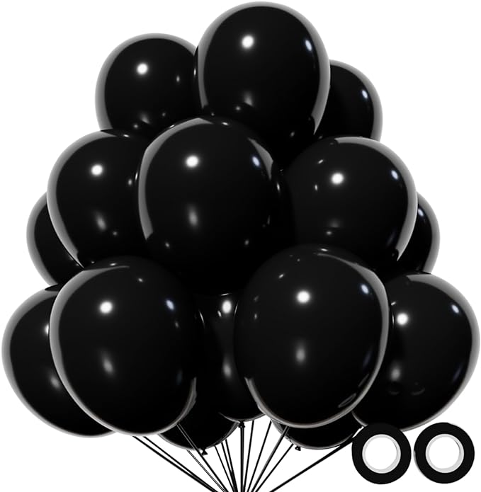 110pcs Black Balloon 12 inch by KUULBELAballoons